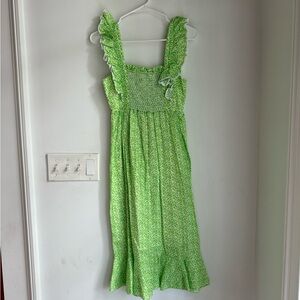 Tuckernuck Green Floral Smocked Dress